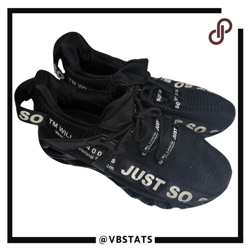 Just So So Men's Third Generation Lace Up Running Shoes Black Size 8
